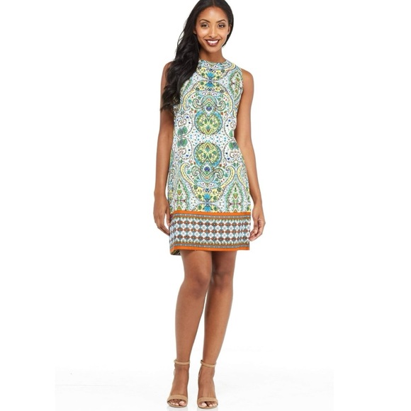 London Times Dresses & Skirts - London Times Women's Sleeveless Round Neck Cotton Shift Dress  Size 22W